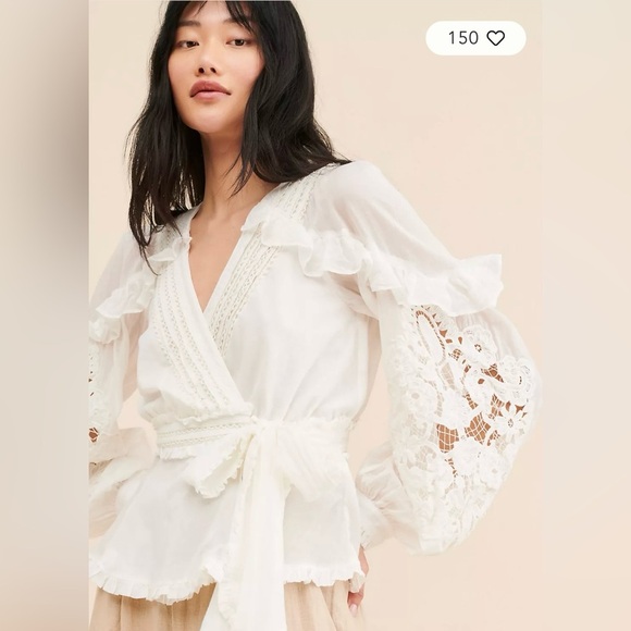 FARM Rio V-Neck Wrap Tie Top - Picture 1 of 13